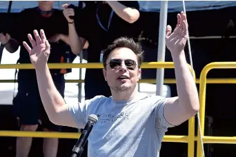  ??  ?? 2018 SpaceX, Tesla and The Boring Company founder Elon Musk said he would remain Tesla CEO even if it ceases to be publicly traded. Trading in the company’s shares were suspended after Musk suggested it could go private. — AFP