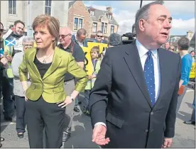  ??  ?? Nicola Sturgeon and Alex Salmond campaignin­g in 2015