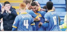  ??  ?? DOUBLE TROUBLE: Connor Goldson celebrates his second