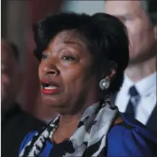  ?? MIKE GROLL — THE ASSOCIATED PRESS ?? Senate Democratic minority leader Andrea Stewart-Cousins, D-Yonkers, speaks during a news conference is this file photo.