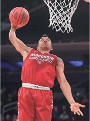  ?? ASSOCIATED PRESS ?? Wisconsin guard D’Mitrik Trice, shown at practice Thursday, went scoreless in UW’s victory over top-seeded Villanova.