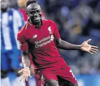  ??  ?? NOT FEELING SAD Mane gets Liverpool going with opener