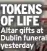  ??  ?? TOKENS OF LIFE Altar gifts at Dublin funeral yesterday