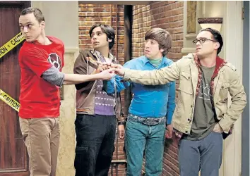  ?? SUPPLIED PHOTO ?? From left: Jim Parsons, Kunal Nayyar, Simon Helberg and Johnny Galecki appear in a scene from The Big Bang Theory. The show has already been renewed for two more seasons, and a spinoff, Young Sheldon, was ordered by CBS without a pilot episode.