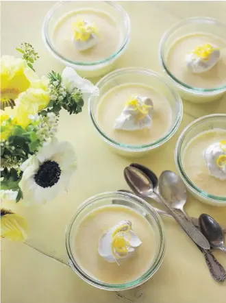  ?? PHOTOS: COLUMBUS LETH/QUADRILLE PUBLISHING/CHRONICLE BOOKS ?? Trine Hahnemann, chef and author of Scandinavi­an Comfort Food, loves the bright colour of this lemon mousse as much as its fresh flavour.