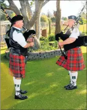  ??  ?? (Left): Waihi bagpipers Frances Tait and Mark Stockley will play a retreat for Armistice Day.