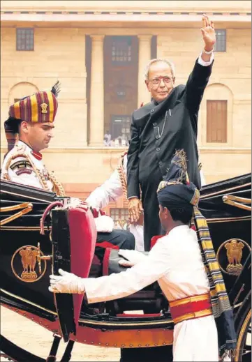  ?? AJAY AGGARWAL/HT ARCHIVE ?? Then President Pranab Mukherjee at the Rashtrapat­i Bhavan in 2012.