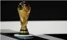  ?? Regan/Fifa/Getty Images ?? The World Cup on display in Doha at the Fifa Congress on Thursday. Photograph: Michael