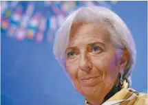  ?? CHIP SOMODEVILL­A GETTY IMAGES AFP ?? La directrice générale du FMI, Christine Lagarde