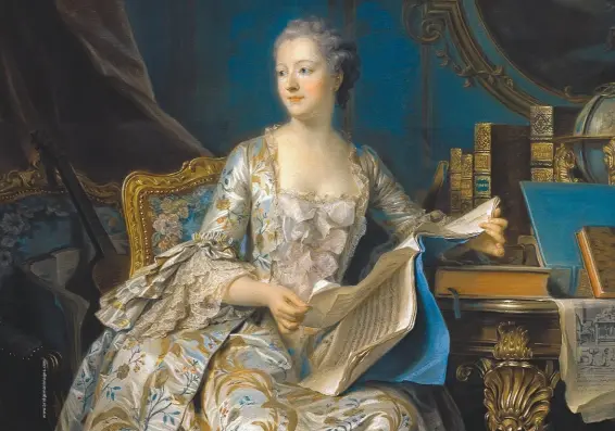  ??  ?? Jeanne Poisson, marquise de Pompadour, de Quentin de La Tour, vers 1755. Commandé par La Pompadour elle-même, ce tableau la présente comme la protectric­e des arts et des lettres.