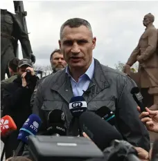  ?? AFP ?? Vitali Klitschko, pictured in Kyiv last month, told Davos that Moscow regarded Ukraine as part of the Russian empire