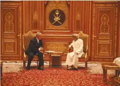  ?? (GPO/Reuters) ?? PRIME MINISTER Benjamin Netanyahu meets Sultan Qaboos bin Said in Oman.