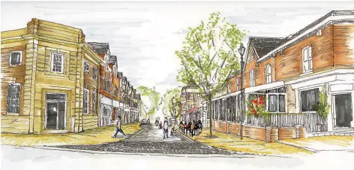  ??  ?? ●●Designer Nick Atherton’s work inspired plans for a scheme to improve a popular part of Heaton Moor