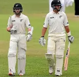  ??  ?? Kane Williamson, left, and Ross Taylor were to resume for New Zealand on the finay day of the first test against South Africa.