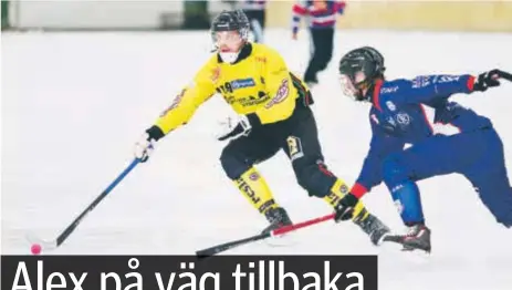  ?? FOTO: LENNART ERIKSSON ?? Från och med i vinter kan Alex Sundström ”bara” spela bandy. Läkarna har stoppat honom från att spela amerikansk fotboll igen.