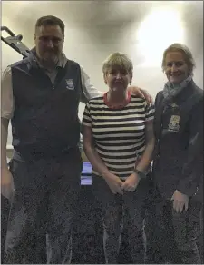  ??  ?? Susan Corcoran, winner of Ardee GC Honorary Secretary Ronan Phipps’ Prize, with Ronan and Lady Captain Maureen Duffy.