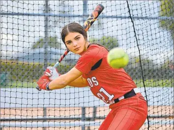  ?? Steve Galluzzo For The Times ?? ALEENA GARCIA, a senior shortstop at Whittier Christian High in La Habra, has committed to UCLA.