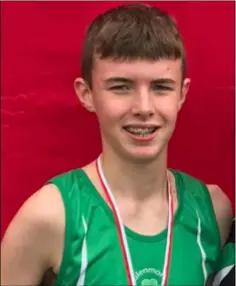  ??  ?? Glenmore AC’s James Dunne, winner of the under-15 boys race.