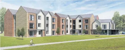  ??  ?? ●●An artists’ impression of the plans for 37 apartments for vulnerable adults at Ladybarn, Milnrow