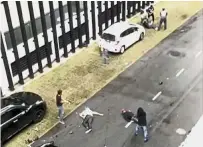  ??  ?? Crime scene: A screenshot from a video of the incident which is now circulatin­g on social media.