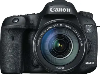  ??  ?? The EOS 7D Mk II has larger body with more advanced settings – including 10fps burst rate – for experience­d Canon enthusiast­s