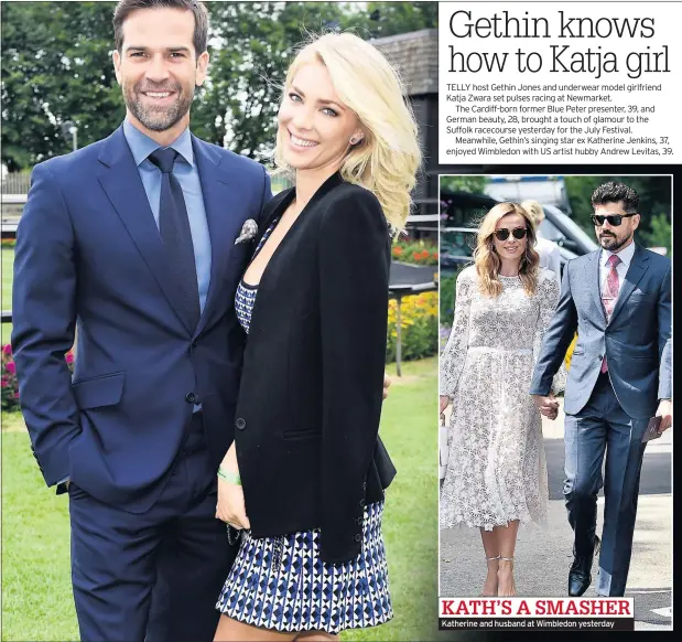  ??  ?? Katherine and husband at Wimbledon yesterday