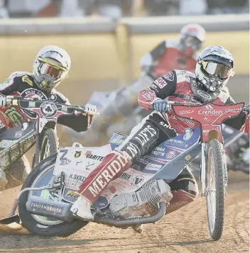  ??  ?? Hans Andersen racing for Panthers against Belle Vue Aces earlier this season.