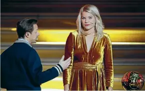  ?? AP ?? The look says it all: Ada Hegerberg has just won a global accolade in women’s football, only to be invited to twerk by presenter Martin Solveig.