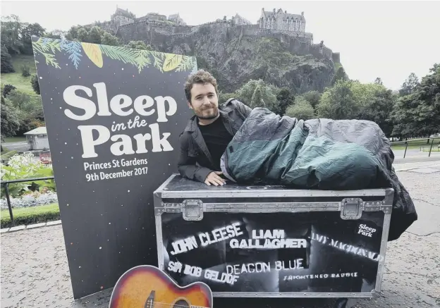  ?? PICTURE: LISA FERGUSON ?? 0 Josh Littlejohn hopes that the mass sleep-out in December will raise a total of £4 million as part of a bid to eradicate homelessne­ss in Scotland