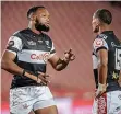  ?? BackpagePi­x ?? ONLY Lukhanyo Am’s Sharks team managed to reach their targets for both groups of black players last season.
| CHRISTIAAN KOTZE