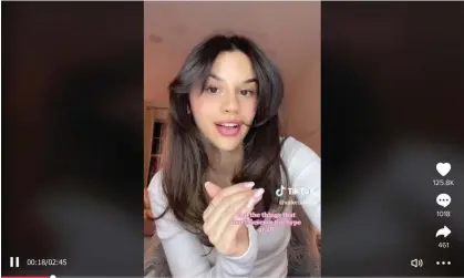 ?? Photograph: TikTok ?? Tiktok ‘deinfluenc­er’ Valeria Fridegotto made a video about products she thinks are overrated.