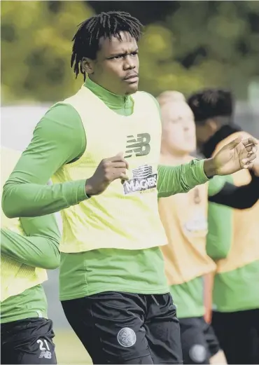 ??  ?? 0 Dedryck Boyata, in training at Lennoxtown yesterday, will feature against Dundee tomorrow night.