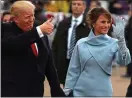  ??  ?? 280 promises: Donald Trump and first lady Melania at the inaugural parade