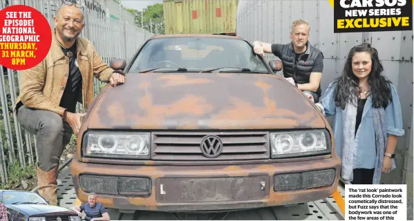  ?? ?? Fuzz and Tim managed to transform this Corrado – but not without it causing a string of headaches for the Car SOS experts.
The ‘rat look’ paintwork made this Corrado look cosmetical­ly distressed, but Fuzz says that the bodywork was one of the few areas of this resto that didn’t turn out to be nightmare.