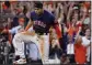  ?? BOB LEVEY — GETTY IMAGES ?? The Astros’ Jeremy Pena reacts after scoring a run against the Mariners during the eighth inning in Game 2 of the AL Division Series at Minute Maid Park on Thursday in Houston.