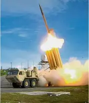  ?? — Reuters ?? Defensive weapon: The THAAD intercepto­r.