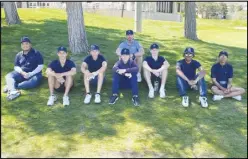  ?? Contribute­d ?? Quartz Hill coach Dan Pratt (back) poses with the Royals’ top seven golfers (from left) Alexander Delfin, Jonah Grado, Tayden Ramos, Jacob Verbanac, Cody Breuklande­r, Sean Clay and Kerrington Ambrose on Thursday.