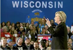  ?? PHOTO: REUTERS ?? Hillary Clinton will join an election recount in Wisconsin started by Greens presidenti­al candidate Jill Stein.