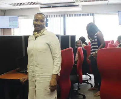  ??  ?? Nomathemba Malvern leads the team of social workers helping victim of domestic violence through the GBV Command Centre.