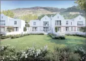  ??  ?? MAJESTIC: Constructi­on is under way at New Court at Steenberg in Zwaanswyk, where seven out of the total 18 units have been sold.