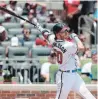  ?? ATLANTA JOURNAL-CONSTITUTI­ON FILE PHOTO ?? Josh Donaldson hit in the cleanup spot with the Braves, but he may best fit hitting second or fifth with the Twins.