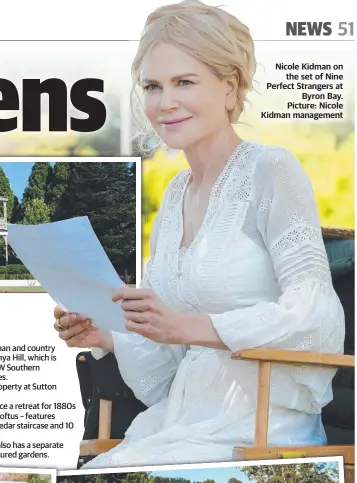  ?? ?? Nicole Kidman on the set of Nine Perfect Strangers at Byron Bay. Picture: Nicole Kidman management