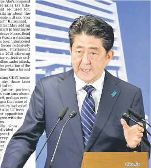  ??  ?? Shinzo Abe