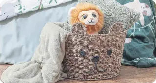  ?? ?? Bear Basket, Large, Simply Everyday Throw – Sage, Plush Lion, Small, B and M.