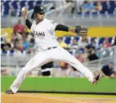  ?? WILFREDO LEE/AP ?? Marlins starter Jose Urena pitched well after an uneven start. He gave up just one earned run but took the loss.