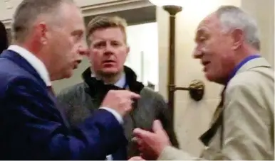  ??  ?? Run-in: MP John Mann confronts Ken Livingston­e as he heads into a BBC studio in 201