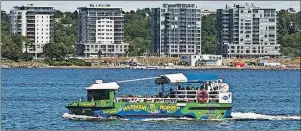  ?? JEFF HARPER/METRO HALIFAX ?? The famous Harbour Hoppers may soon begin tours in Sydney for two months, starting in September. Atlantic Ambassatou­rs Ltd., is hoping to have two of its Harbour Hoppers in Sydney to provide tours, on land and in the water, for the general public,...