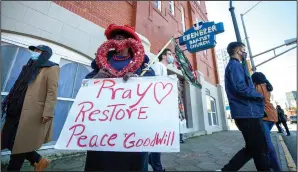  ?? (AP/Branden Camp) ?? G.A. Breedlove stands Monday outside the historic Ebenezer First Baptist Church in Atlanta, where the Rev. Martin Luther King Jr. was once a pastor.