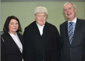  ??  ?? Judge Hickson with solicitors Siobhan Dunne and Martin Lawlor.