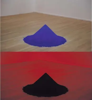  ??  ?? Imagine Blue. Dos momentos de la misma obra sobre la ilusión del color.